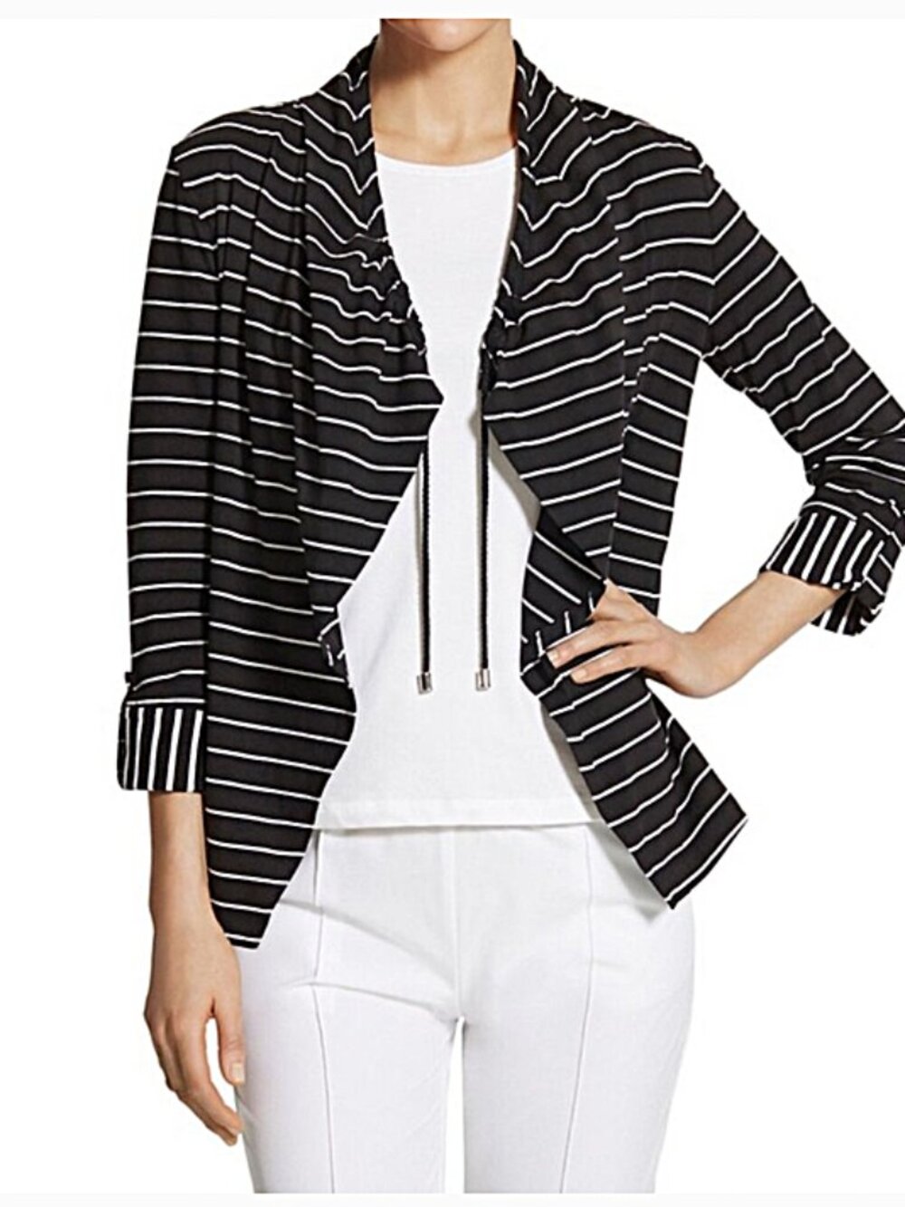 Chico's Zenergy Stripe Sophia Cardigan size 3